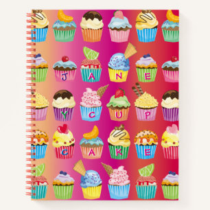 Create Your Own Cupcake Monogram Delicious Treats Notebook