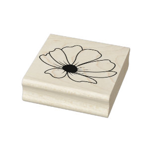 Create Your Own Cupped Blossom Flower Floral Rubber Stamp