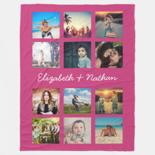 Create Your Own Custom 12 Photo Collage InstagramC Fleece Blanket