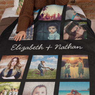 Create Your Own Custom 12 Photo Collage Keepsake Fleece Blanket