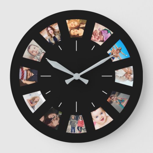 Create Your Own Custom 12 Photo Collage Memories Large Clock