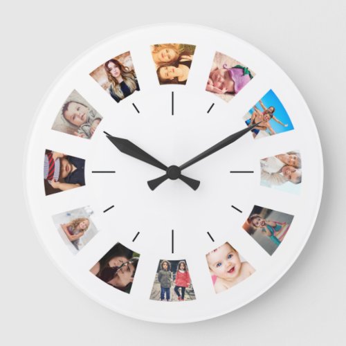 Create Your Own Custom 12 Photo Collage Memories Large Clock