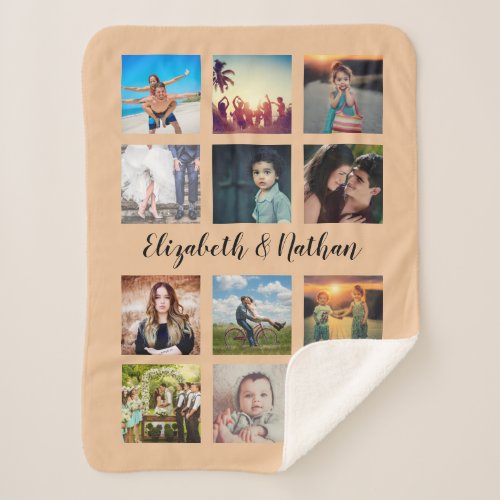 Create Your Own Custom 12 Photo Collage Memories Sherpa Blanket
