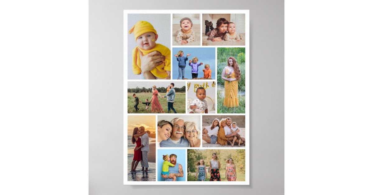 Create Your Own Custom 12 Photo Collage Poster | Zazzle