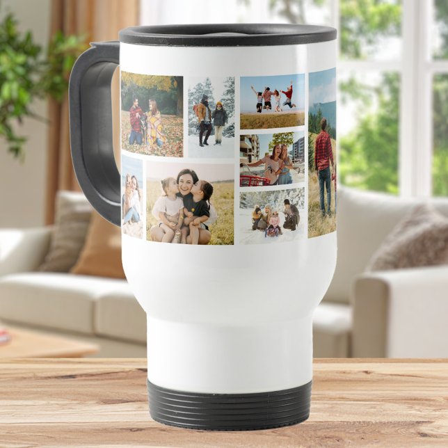Create Your Own Custom 12 Photo Collage Travel Mug (Creator Uploaded)