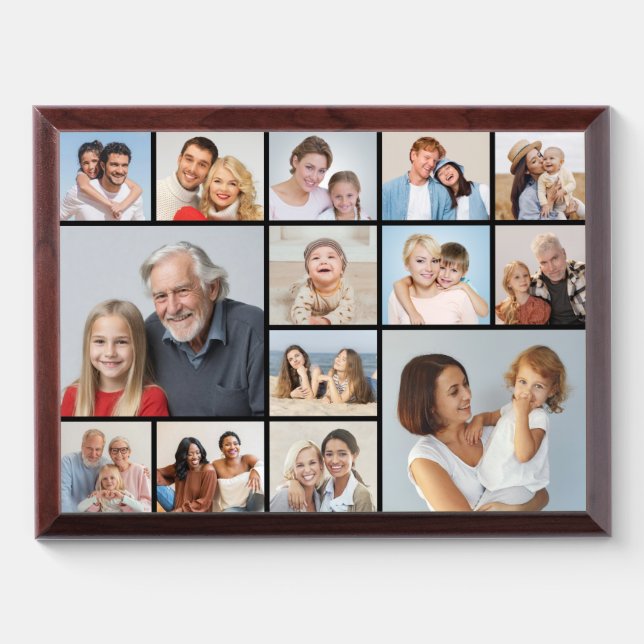 Create Your Own Custom 14 Photo Collage Plaque (Horizontal)