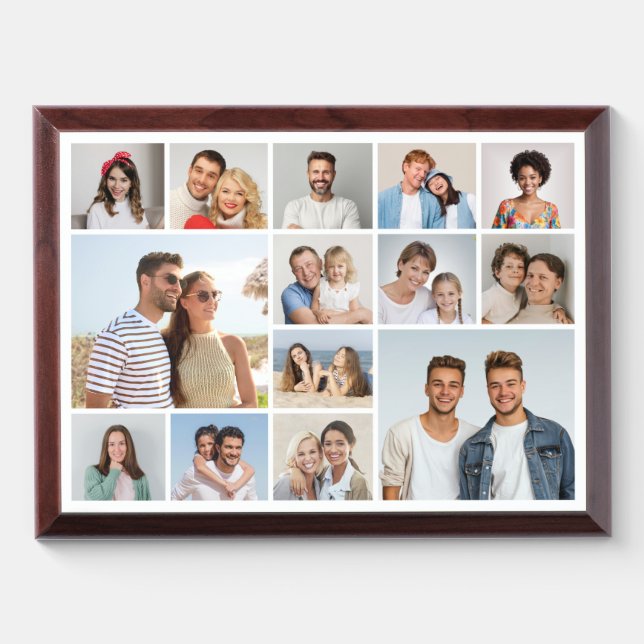 Create Your Own Custom 14 Photo Collage Plaque (Horizontal)