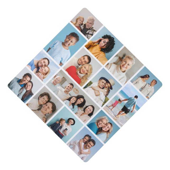 Create Your Own Custom 15 Photo Collage Graduation Cap Topper (Front)