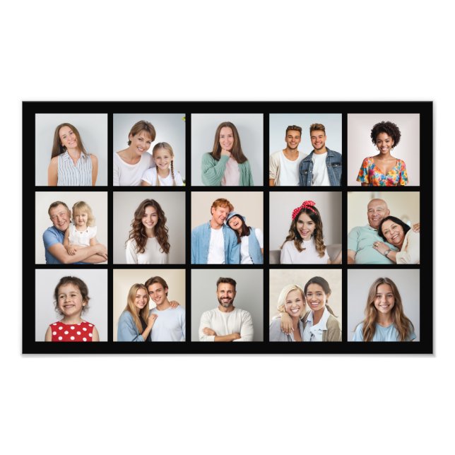 Create Your Own Custom 15 Photo Collage Print (Front)