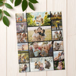 Create Your Own Custom 16 Photo Collage Jigsaw Puzzle<br><div class="desc">Make your own jigsaw puzzle featuring 16 of your cherished photo memories in a modern grid style photo collage.</div>