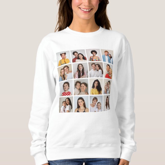 Create Your Own Custom 16 Photo Collage  Sweatshirt (Front)