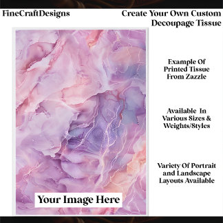 Create Your Own Custom 1 Photo Portrait Decoupage Tissue Paper