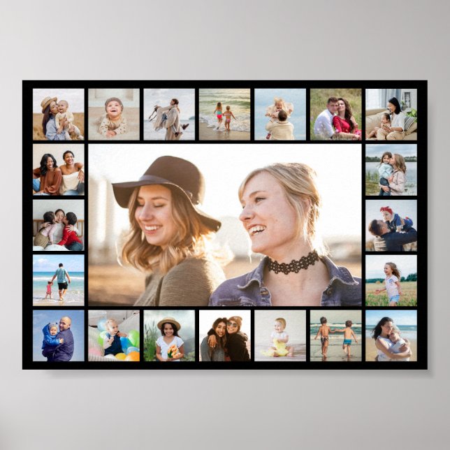 Create Your Own Custom 21 Photo Editable Color Poster (Front)