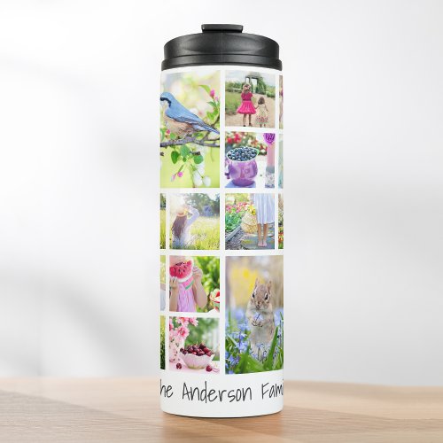 Create Your Own Custom 24 Family Photo Collage Thermal Tumbler