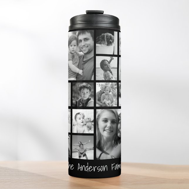 Create Your Own Custom 24 Family Photo Collage Thermal Tumbler (Creator Uploaded)