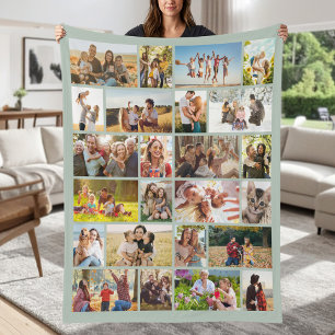Create Your Own Custom 24 Photo Collage Fleece Blanket