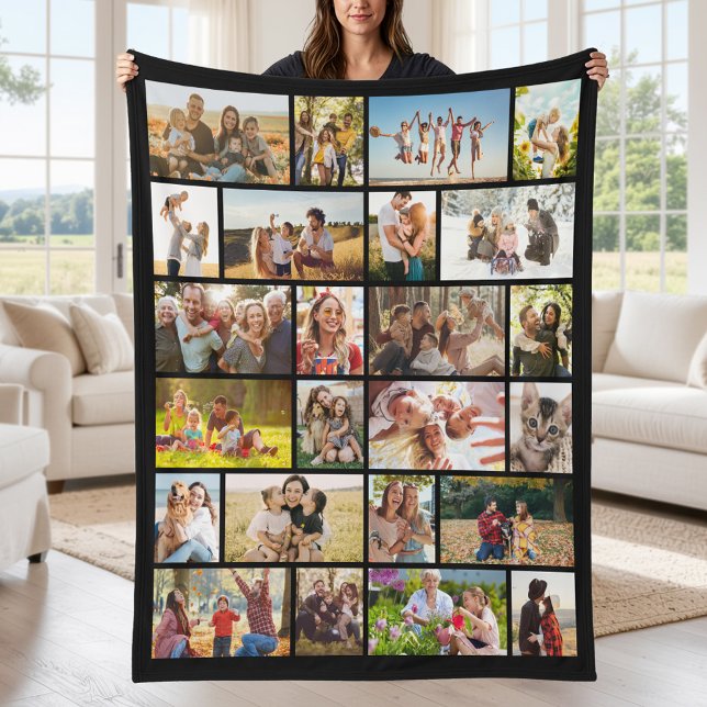 Create Your Own Custom 24 Photo Collage Fleece Blanket (Creator Uploaded)
