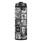 Create Your Own Custom 24 Photo Collage Monogram Thermal Tumbler (Front)