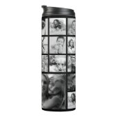 Create Your Own Custom 24 Photo Collage Monogram Thermal Tumbler (Rotated Right)