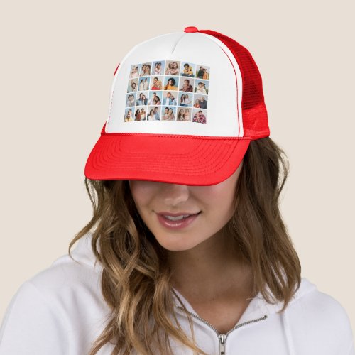 Create Your Own Custom 24 Photo Collage Trucker Hat