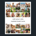 Create Your Own Custom 25 Photo Collage Poster<br><div class="desc">Make your own personalized photo collage poster featuring 25 of your favorite picture memories in a grid style design alongside custom text for any occasion.</div>