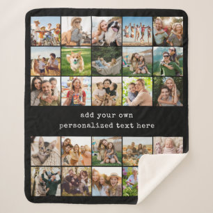 Create Your Own Custom 25 Photo Collage Sherpa Blanket