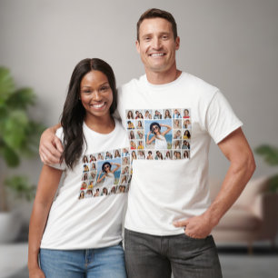 Create Your Own Custom 27 Photo Collage Unisex T-Shirt
