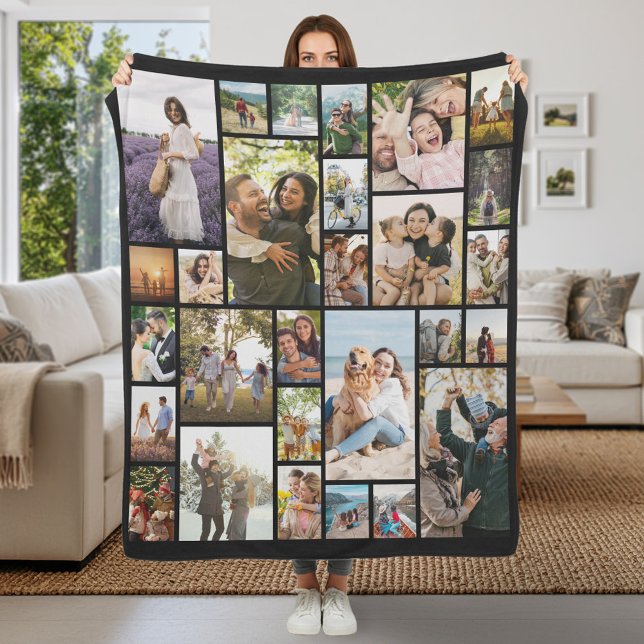 Create Your Own Custom 28 Photo Collage Fleece Blanket (Creator Uploaded)