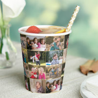 Create Your Own Custom 28 Photo Collage Paper Cups