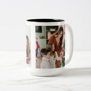 Create Your Own Custom 2 Photo Family Double Side Two-Tone Coffee Mug
