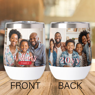 Create your own custom 2 photo thermal wine tumbler