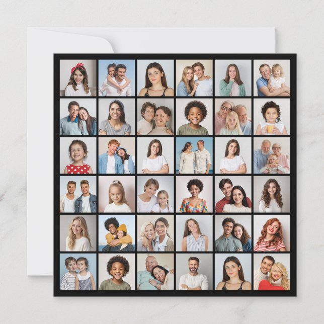 Create Your Own Custom 36 Photo Collage Card (Front)