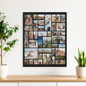 Create Your Own Custom 36 Photo Collage Faux Canvas Print