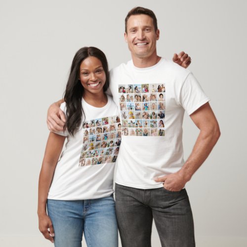 Create Your Own Custom 36 Photo Collage Unisex T_Shirt