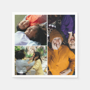 Create Your Own Custom 3 Photo Collage Napkins