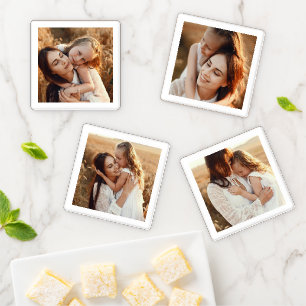 Create Your Own Custom 4 Family Photo Template Coaster Set