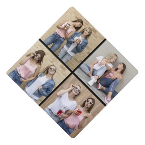 Create Your Own Custom 4 Photo Collage Graduation Cap Topper