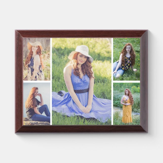 Create Your Own Custom 5 Photo Collage Plaque (Horizontal)