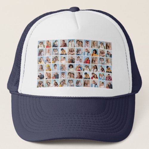 Create Your Own Custom 60 Photo Collage Trucker Hat