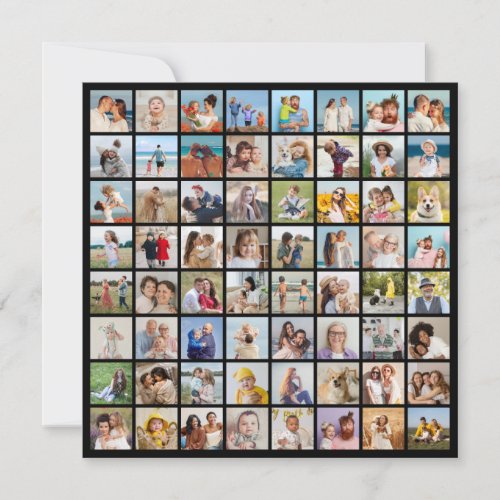 Create Your Own Custom 64 Photo Collage Card