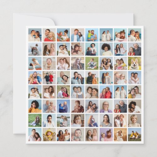 Create Your Own Custom 64 Photo Collage Card
