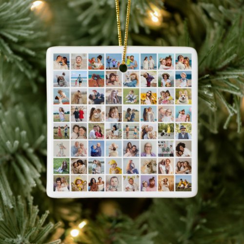 Create Your Own Custom 64 Photo Collage Ceramic Ornament