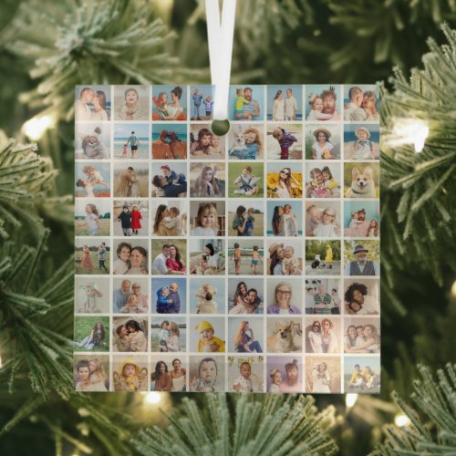 Create Your Own Custom 64 Photo Collage Glass Ornament