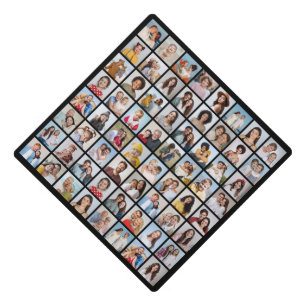 Create Your Own Custom 64 Photo Collage Graduation Cap Topper