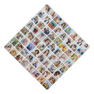 Create Your Own Custom 64 Photo Collage Graduation Cap Topper