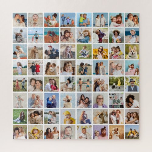 Create Your Own Custom 64 Photo Collage Jigsaw Puzzle