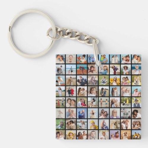 Create Your Own Custom 64 Photo Collage Keychain