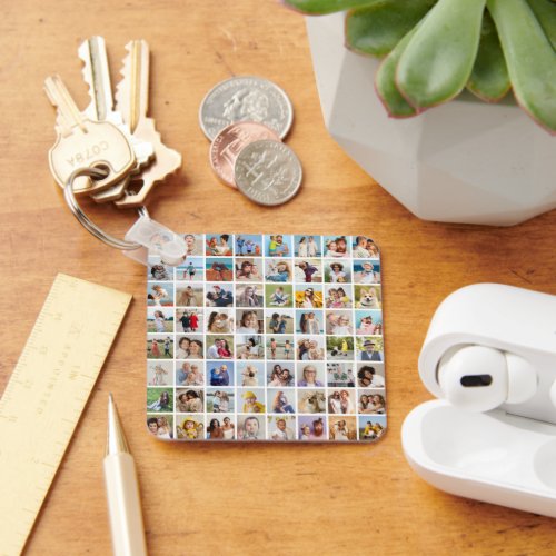 Create Your Own Custom 64 Photo Collage Keychain