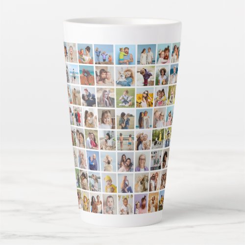 Create Your Own Custom 64 Photo Collage Latte Mug