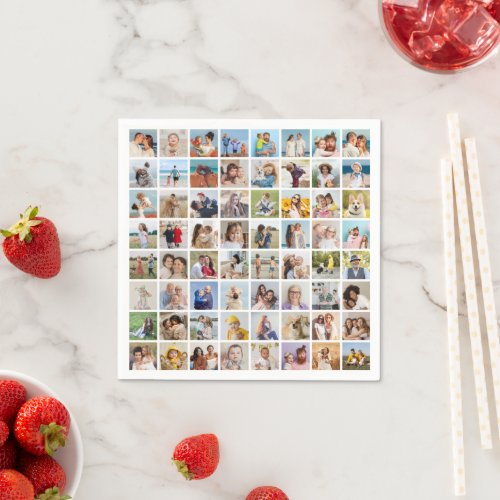 Create Your Own Custom 64 Photo Collage Napkins